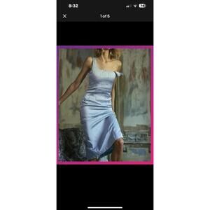 Zara Wrinkle Dress Blue Satin size large (juniors)